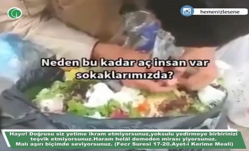 Çöpte yemek arayan kardeşimiz.Yazıklar olsun eksik iş yapanlara!