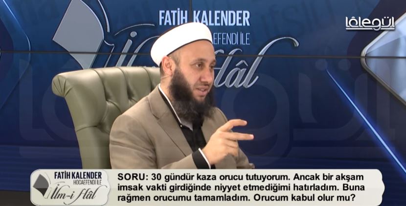 Kazâ orucu tutuyorum. Bir akşam imsak girdiğinde niyet etmediğimi hatırladım. Orucum kabûl mü?